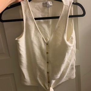 Madewell Tank Top Button Front Tie